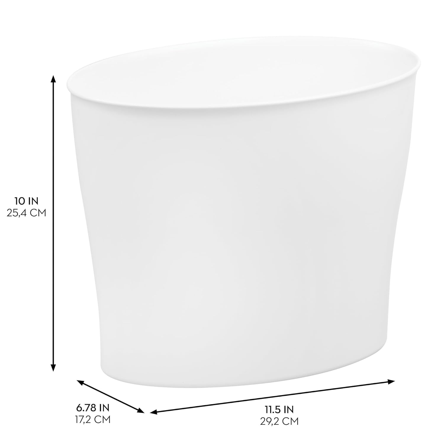 InterDesign 10 Litre Wastebasket - White Nuvo Design