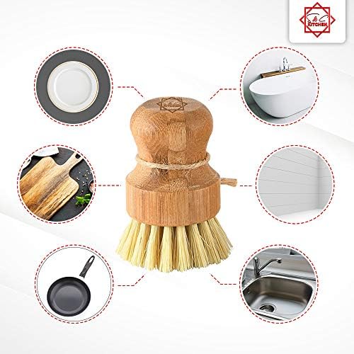 S C Bamboo Dish Scrub Brush Set of 2