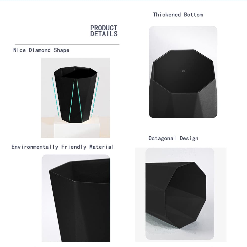 WEECRON Bathroom Trash Can 26 Gallon 2 Pack Black