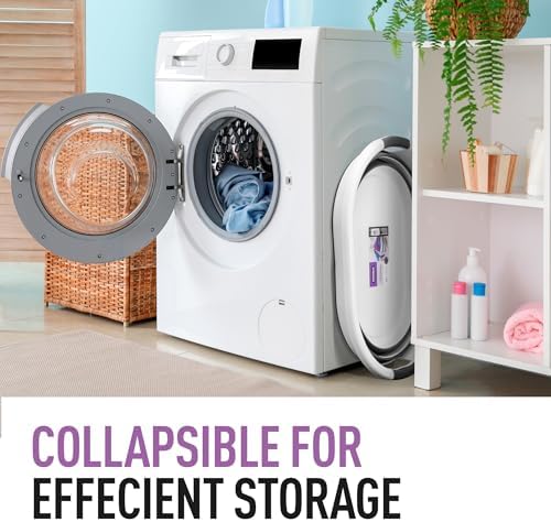 Superio Collapsible Laundry Basket 50L Space-Saving Grey Plastic Hamper