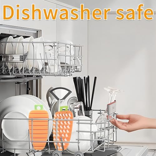 2 PCS Bendable Vegetable Cleaning Brush Set Orange