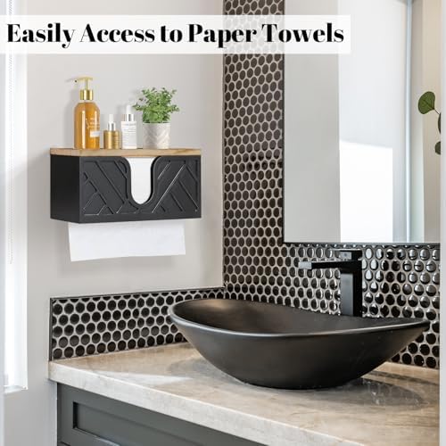 Zecela Wood Paper Towel Holder with Lid