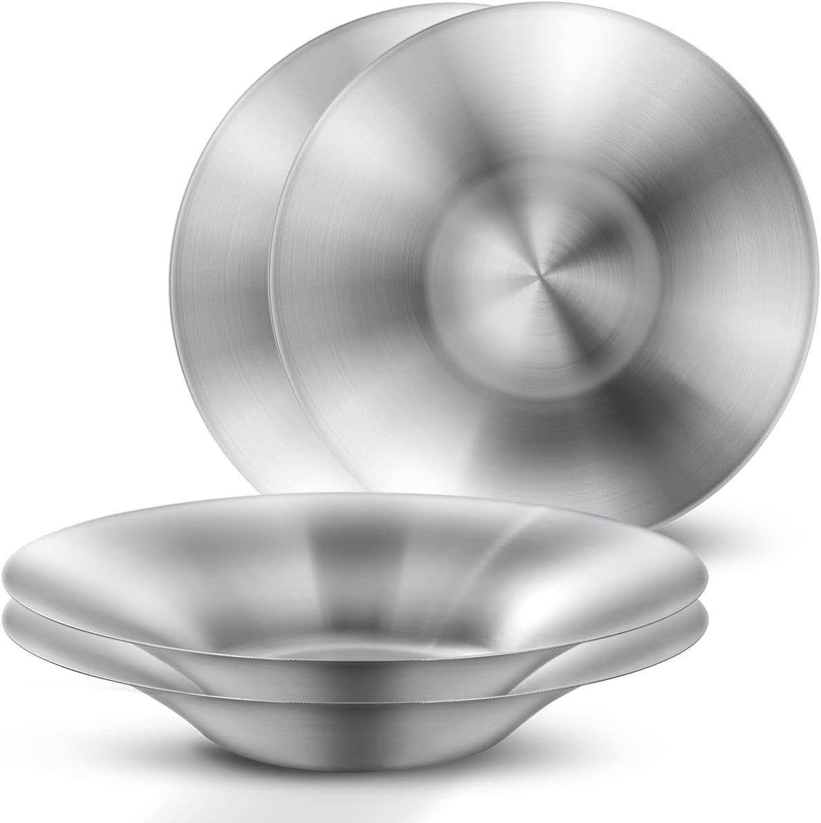 WAGENSTEIGER 4-Piece Brushed Stainless Steel Plates Set