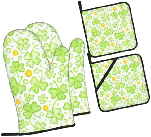 St Patricks Day Oven Mitts 4 Pcs Heat Resistant Set 1