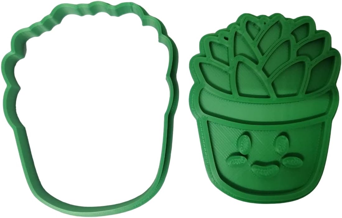9cm Succulent Pot Cookie Cutter with Embosser