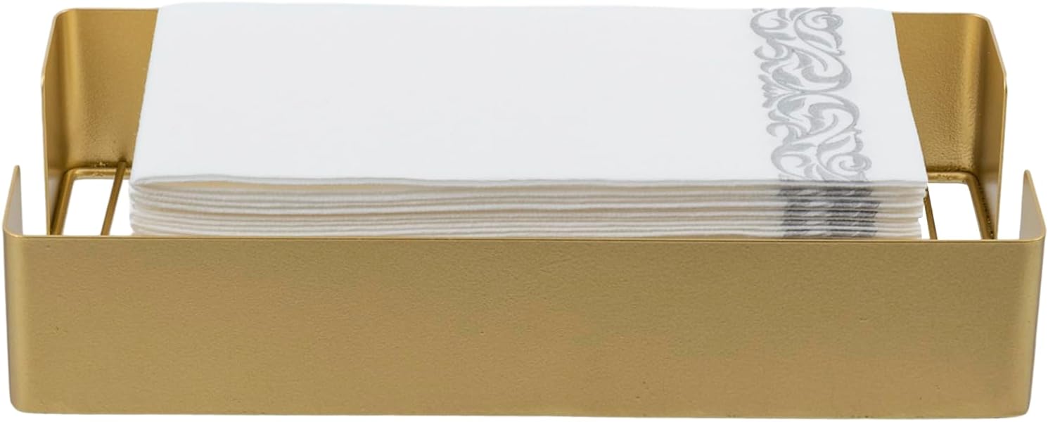 MyGift Modern Gold Tone Paper Towel Holder for Bathroom Countertop