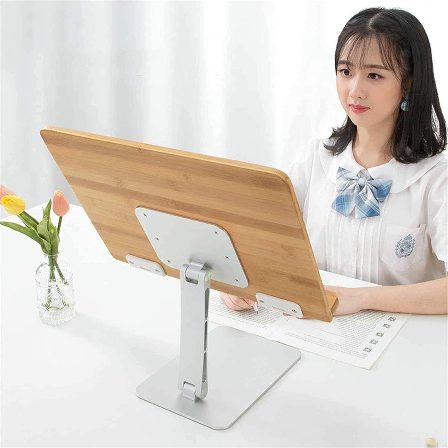 Adjustable Book Stand for Reading and Cooking