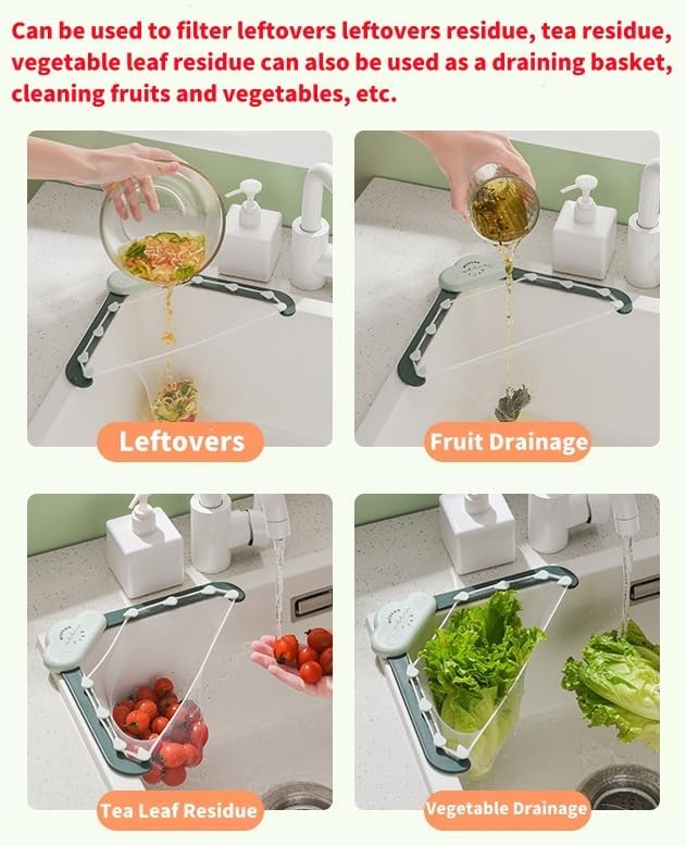 QIMMYGS Corner Sink Strainer with 100 Bags