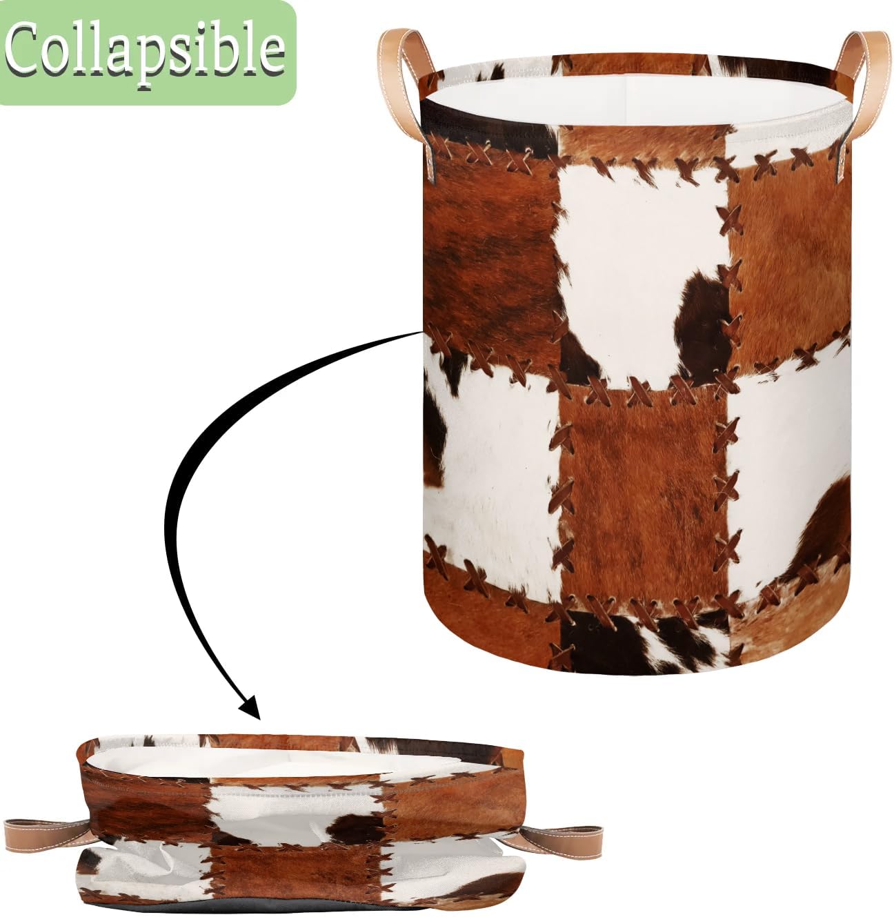 Bardic Retro Cows Laundry Basket 16W x 20H