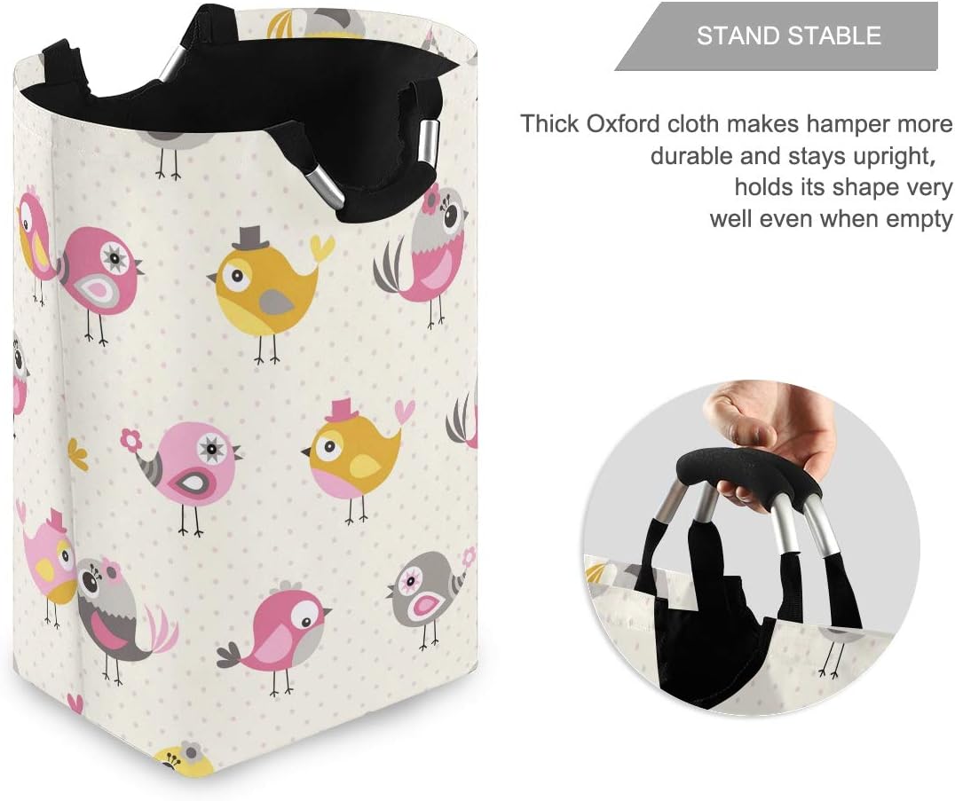 MOYYO Colorful Birds Foldable Laundry Basket