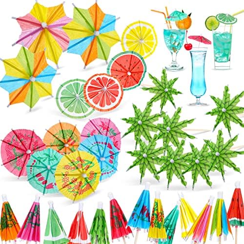 Rtteri 200 Pcs Tropical Drink Umbrella Cocktail Picks