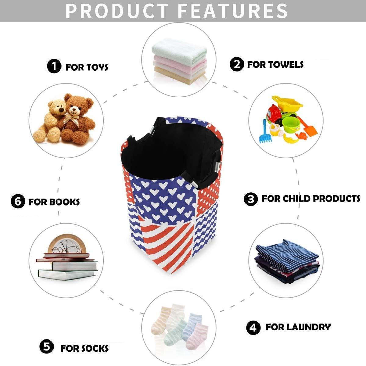 visesunny Foldable Laundry Hamper with Handle