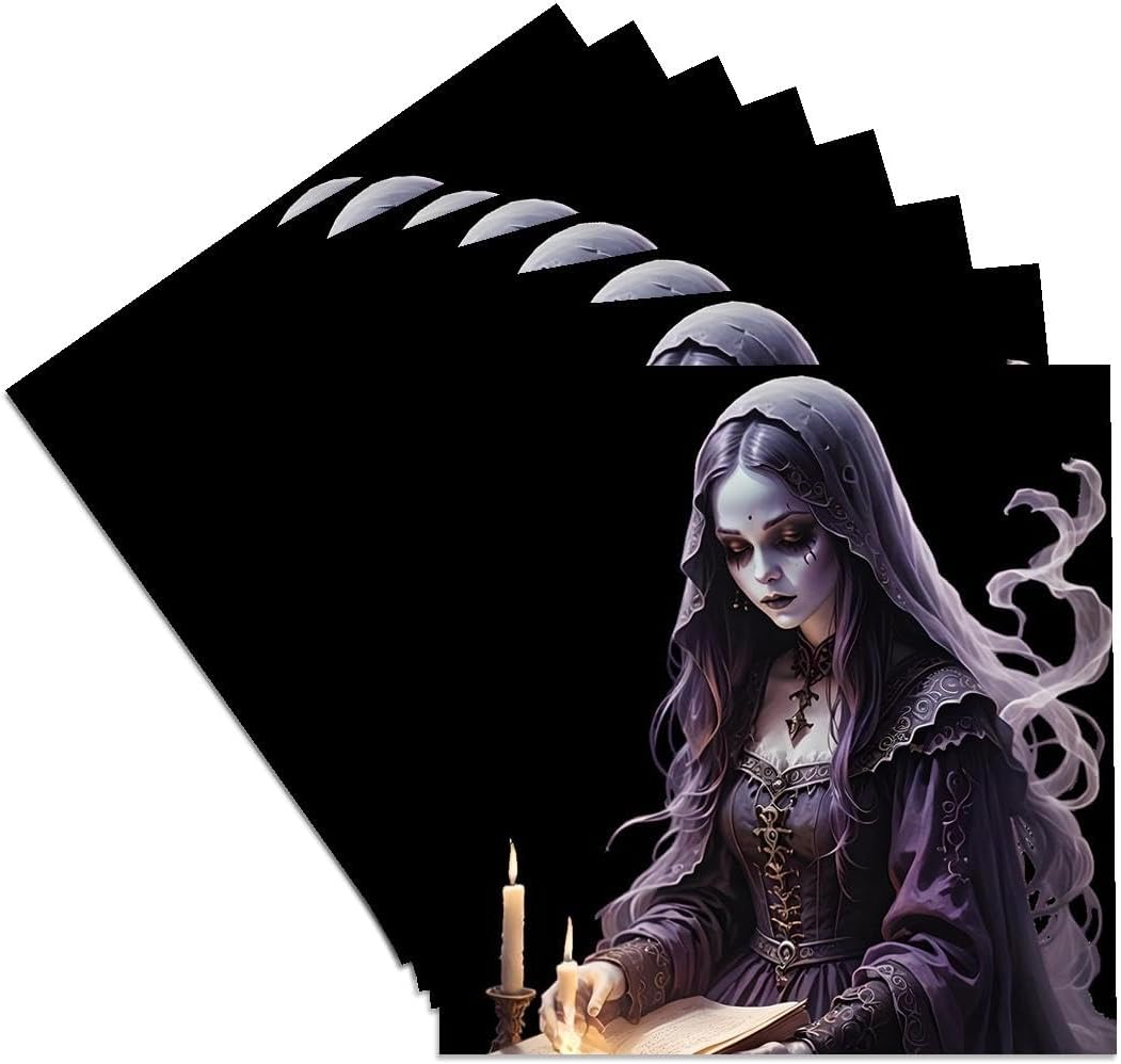 3dRose Gothic Ghost Book of Spells Coasters Set