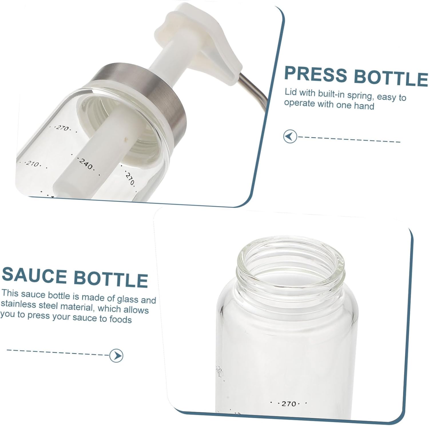 Alipis 300ml Squeeze Sauce Bottle with Spring Lid