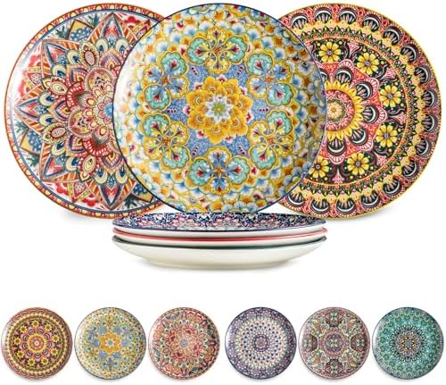 Euisail Dinner Plate Set of 6 1025 Inch Ceramic Plates