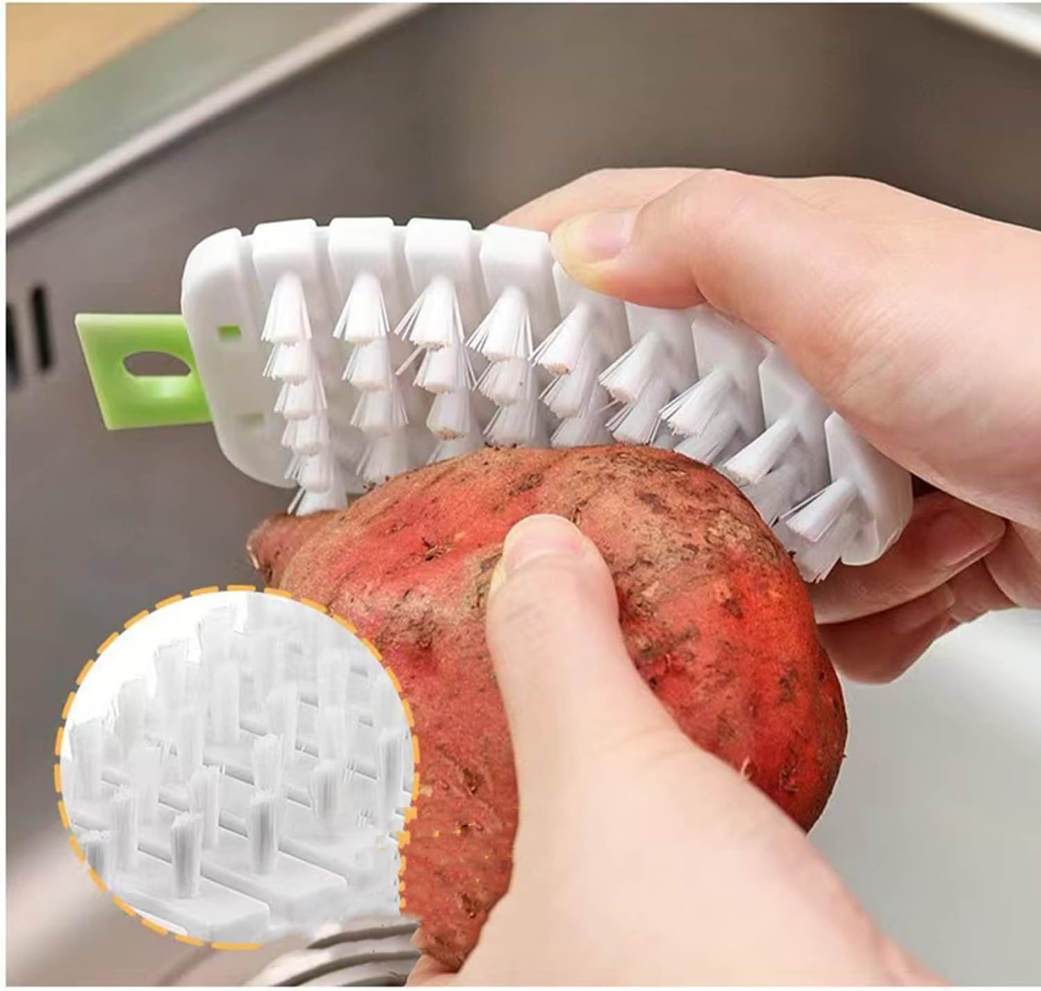 Qishing 3 Pack Flexible Fruit Veggie Brush