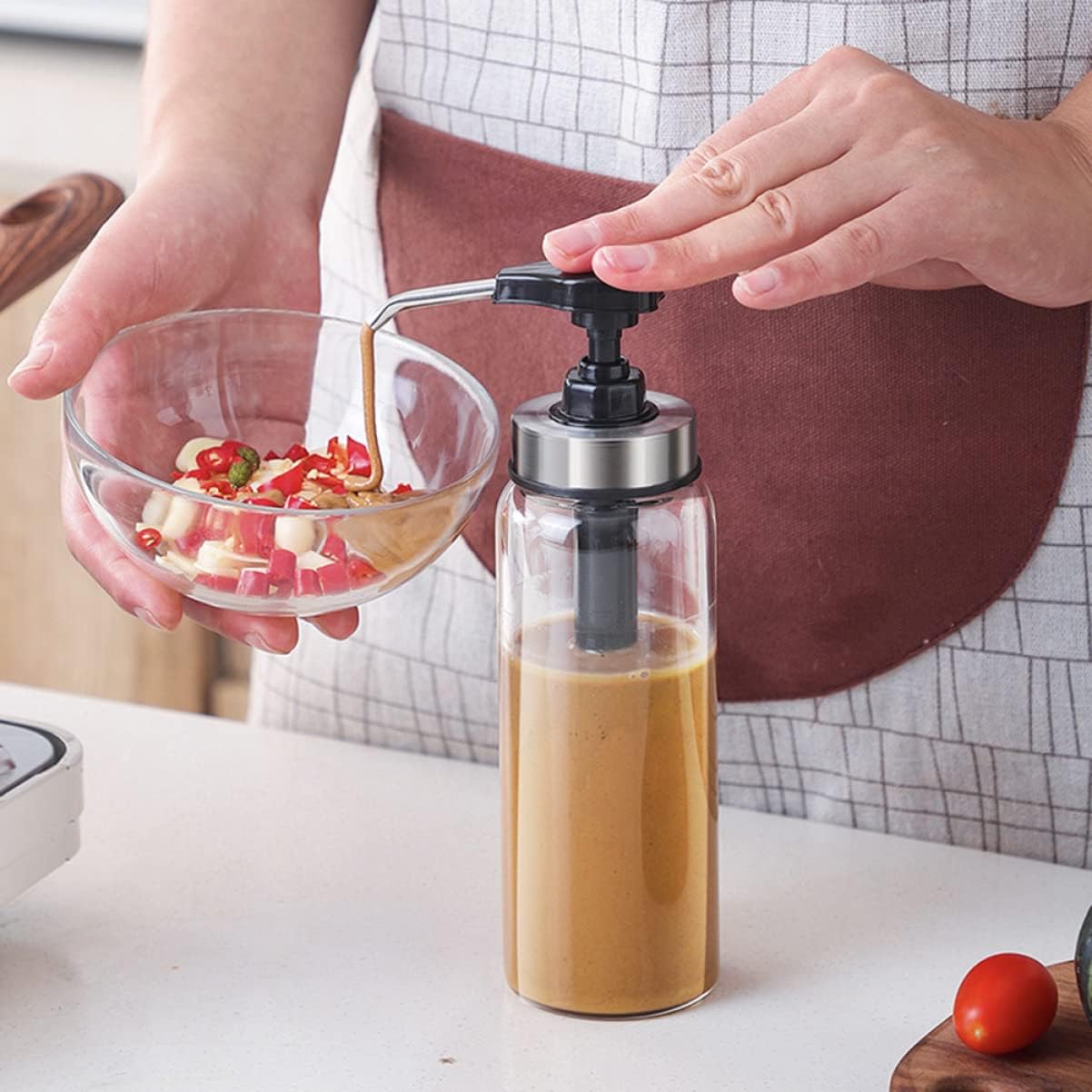 500ml Squeeze Sauce Bottle with Spring Lid for Ketchup Salad Dressing