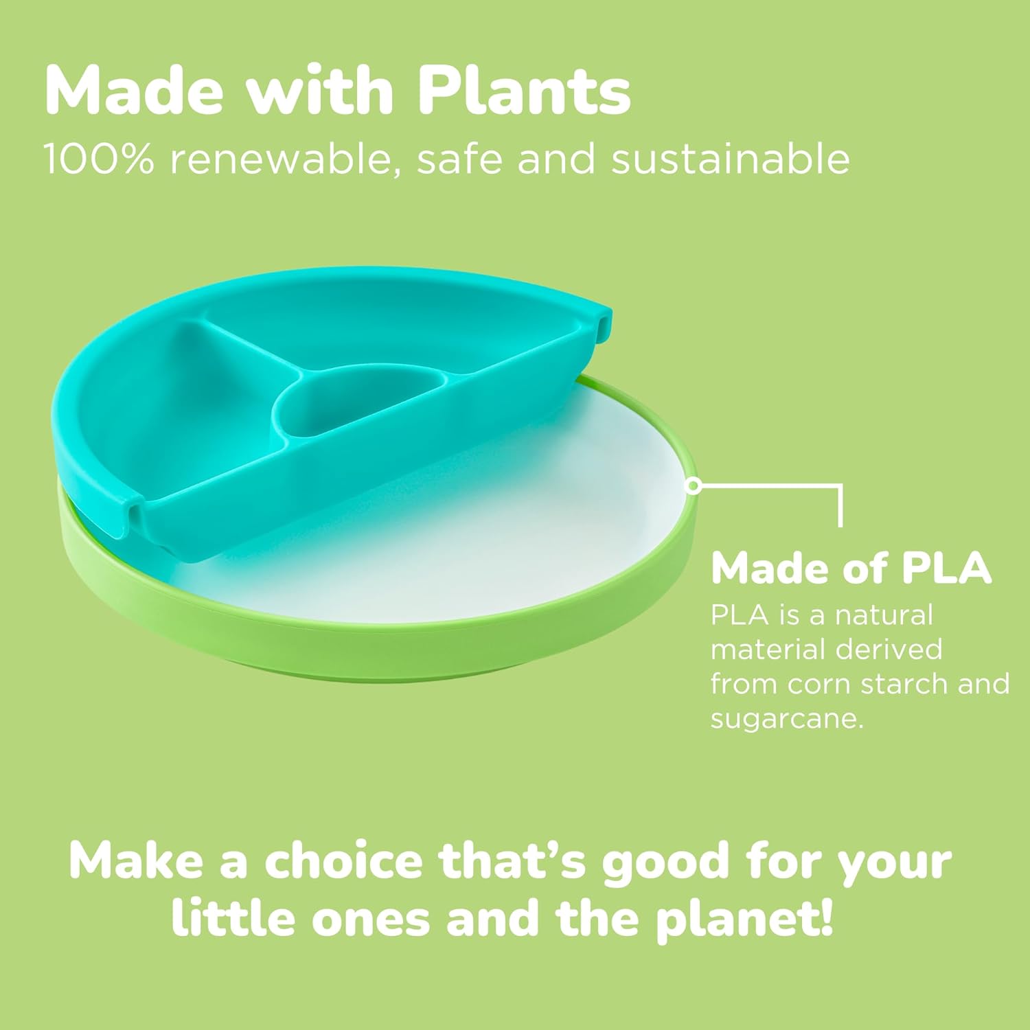 Omie Easy Scoop Plates for Kids Green