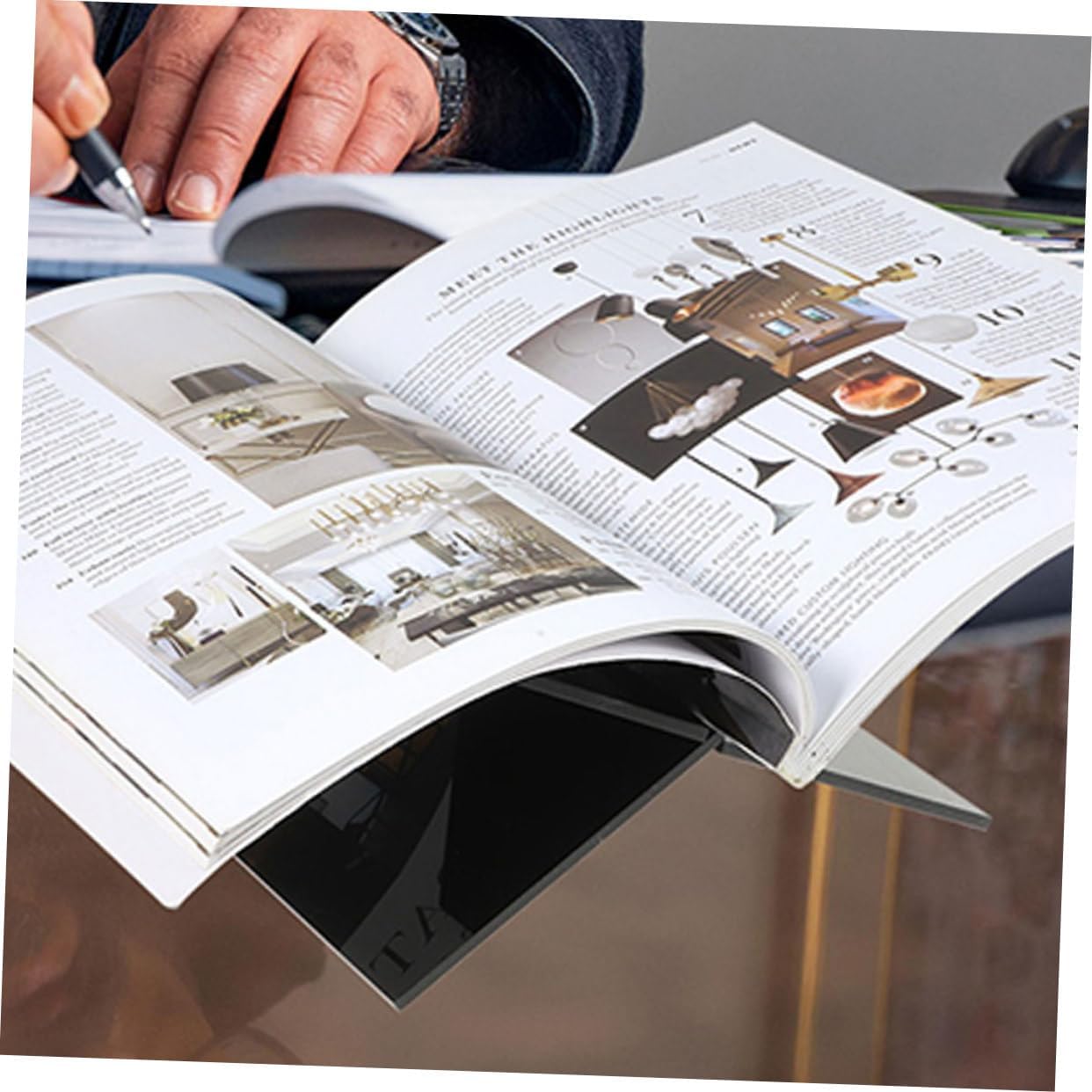 1 Set Acrylic Cookbook Stand Book Holder Kitchen Display