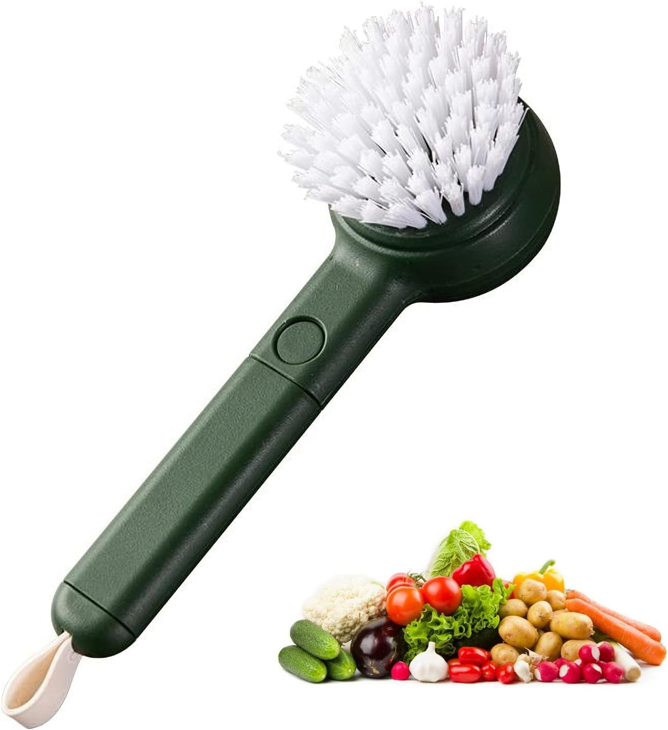 Ganganmax Vegetable Cleaner Brush with Peeler 2-in-1 Green