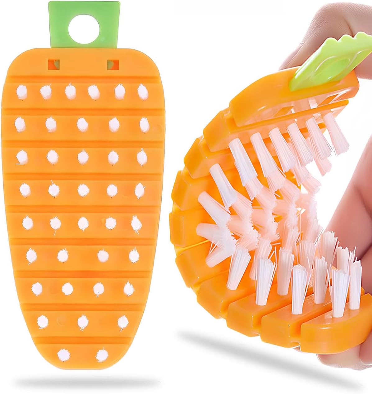 2 PCS Bendable Vegetable Cleaning Brush Set Orange