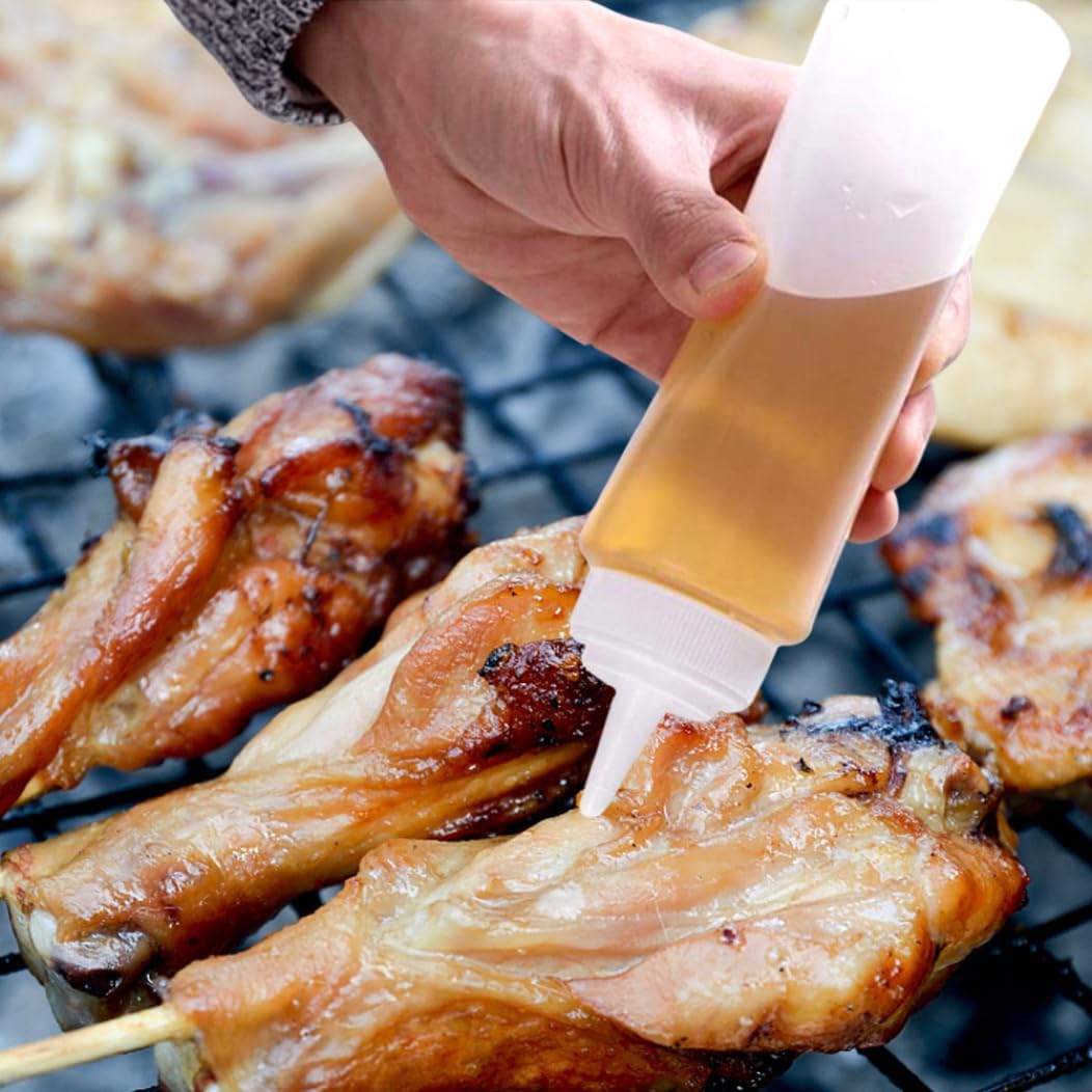 Pineeseatile 240ml Condiment Squeeze Bottles 4PCS 1