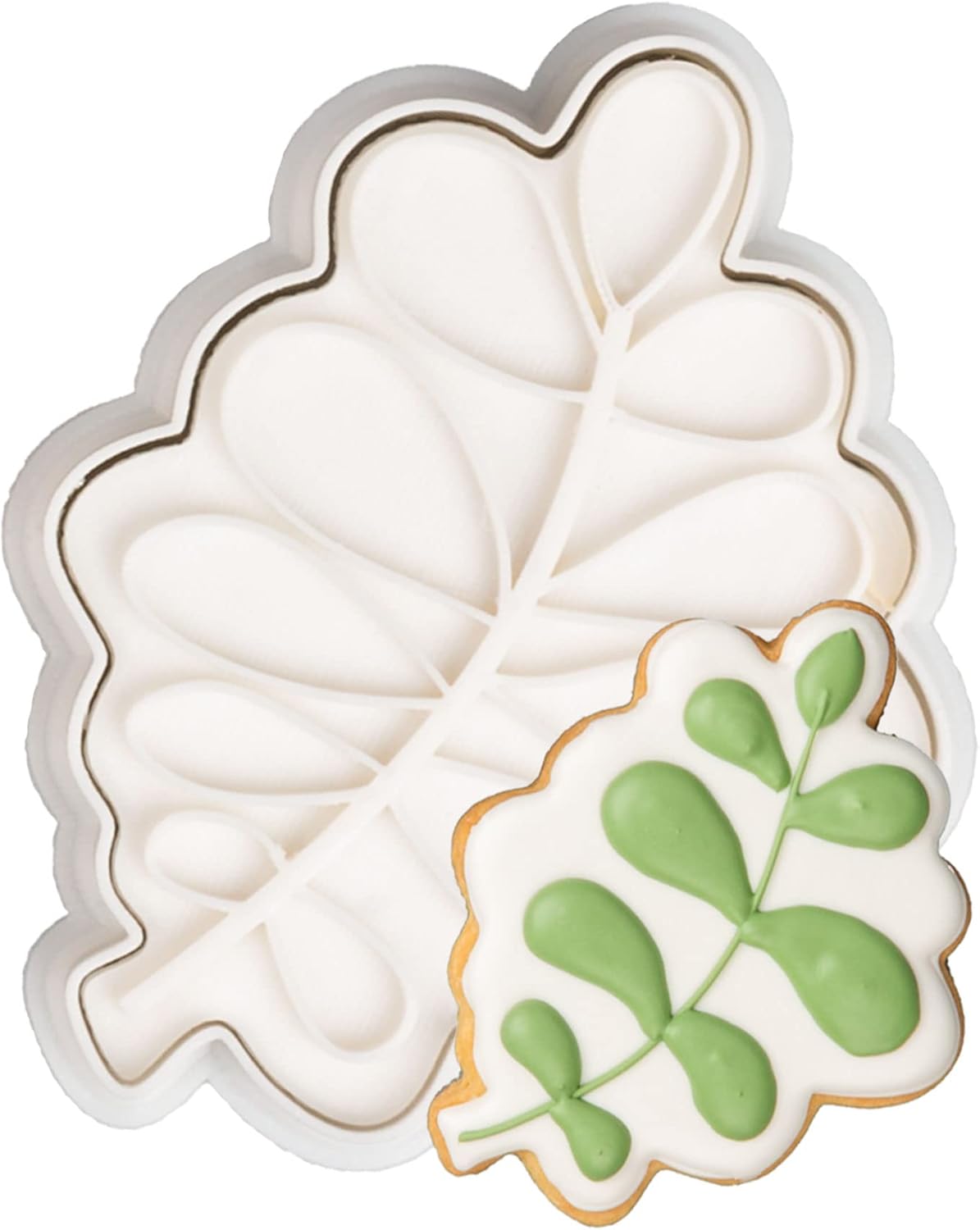 Flycalf Wedding Cookie Cutters with Oak Leaf and Plunger Stamps