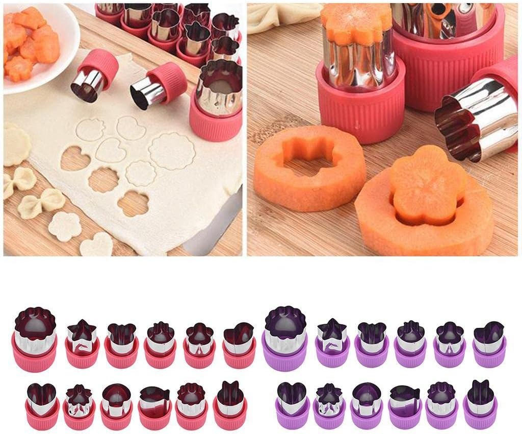 Baoblaze Set of 12 Assorted Cookie and Fruit Cutters Purple