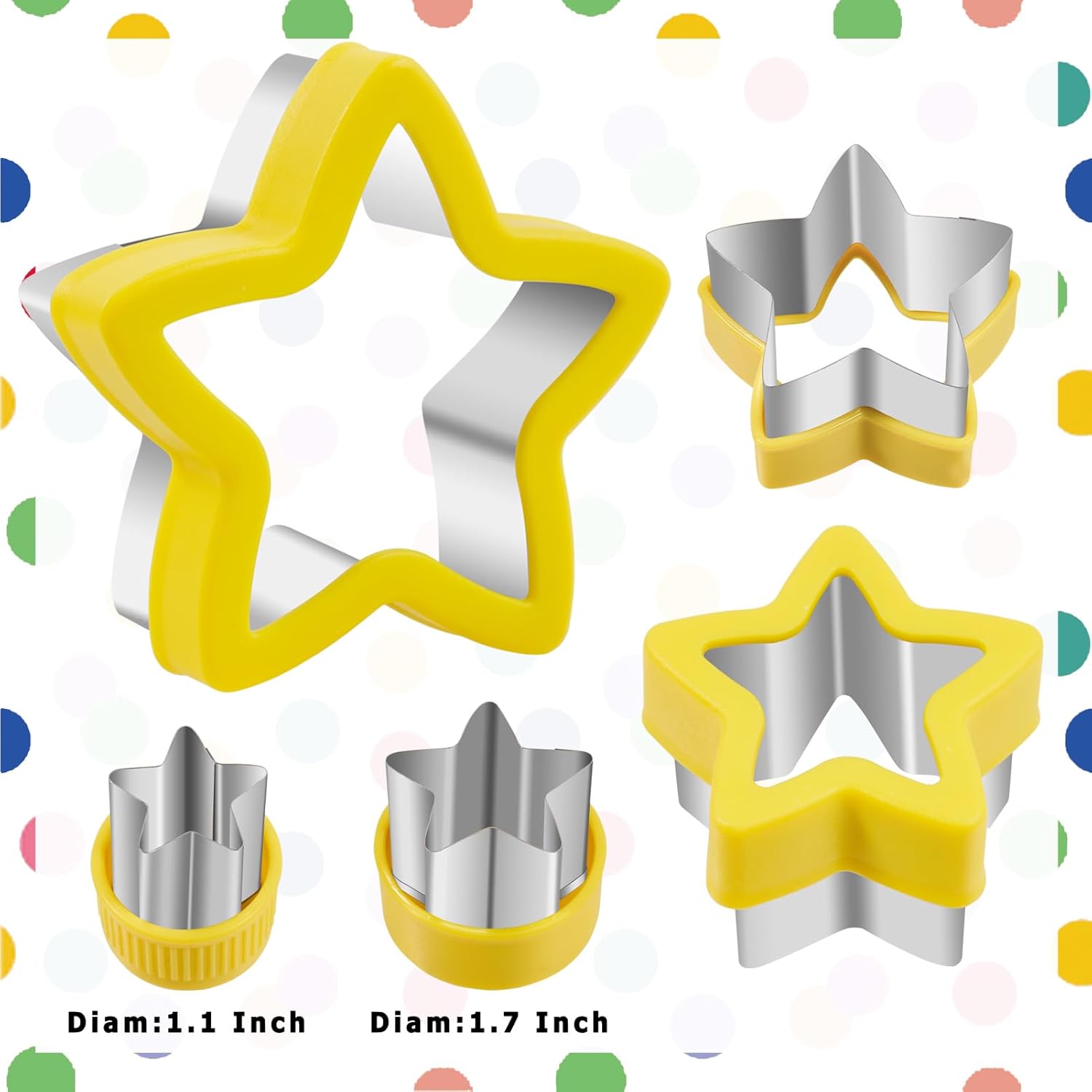 ETERSION Star Cookie Cutter Set 5 Pieces 1 to 4