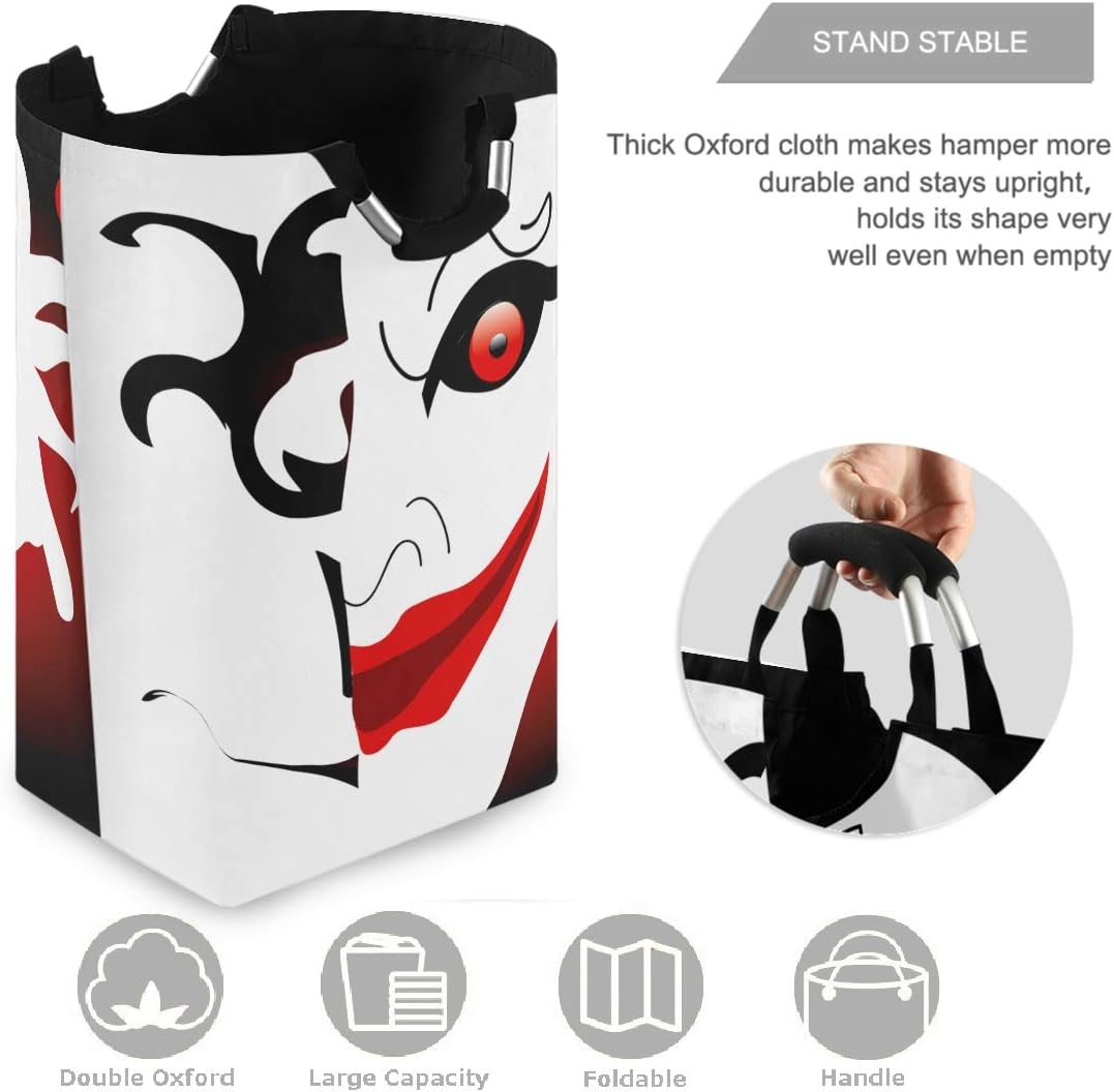 visesunny Funny Poker Laundry Hamper with Handle