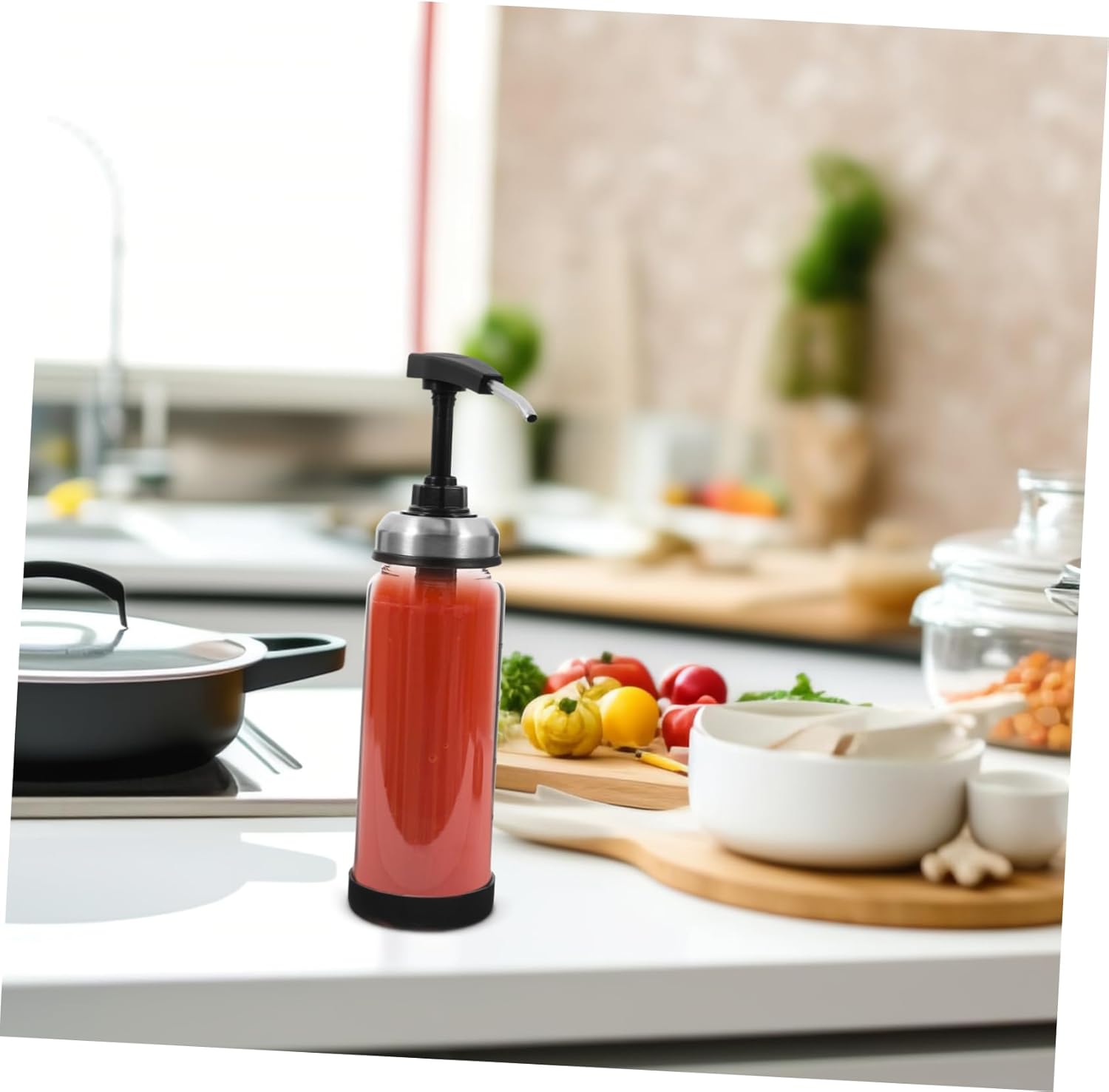 KICHOUSE 500ml Condiment Squeeze Bottle for Ketchup Salad Dressing and Sauces