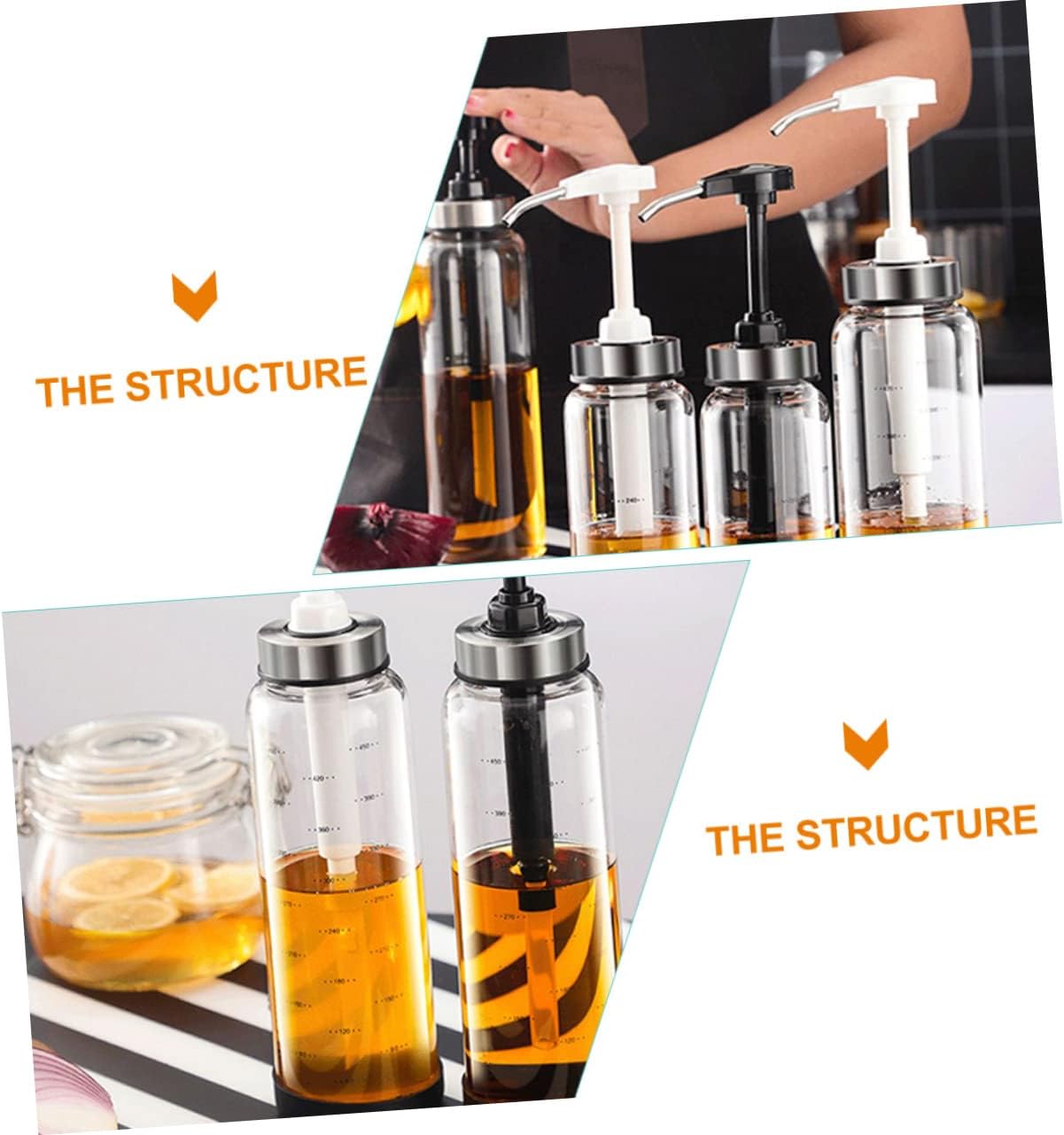 Cabilock 500ml Honey Squeeze Bottle with Metal Pump