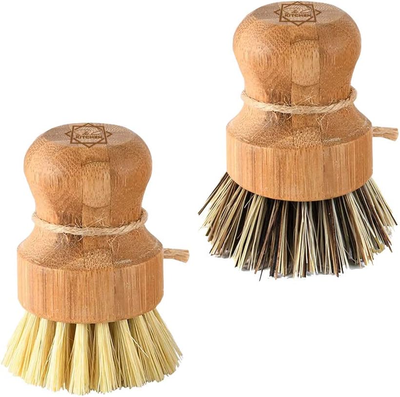 S C Bamboo Dish Scrub Brush Set of 2