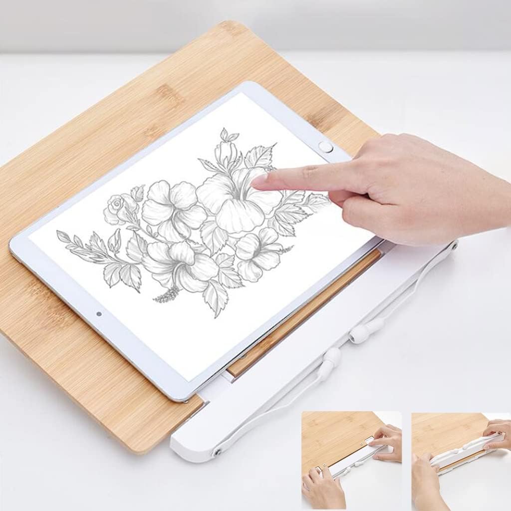 Adjustable Height Wooden Floor Stand for Books Laptops
