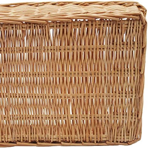 Kingwillow Rectangular Wicker Storage Basket - Natural