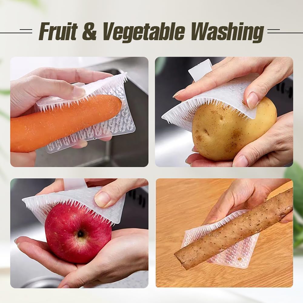 YISENK 5PCS Vegetable Scrubber Brush with Finger Holder