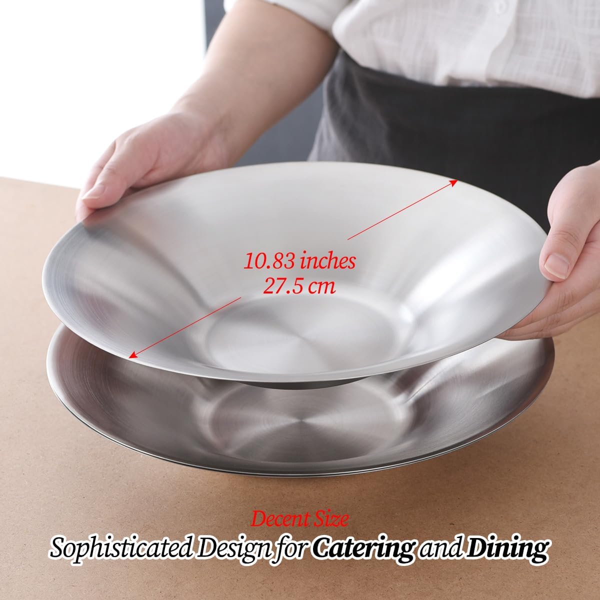 WAGENSTEIGER 4-Piece Brushed Stainless Steel Plates Set
