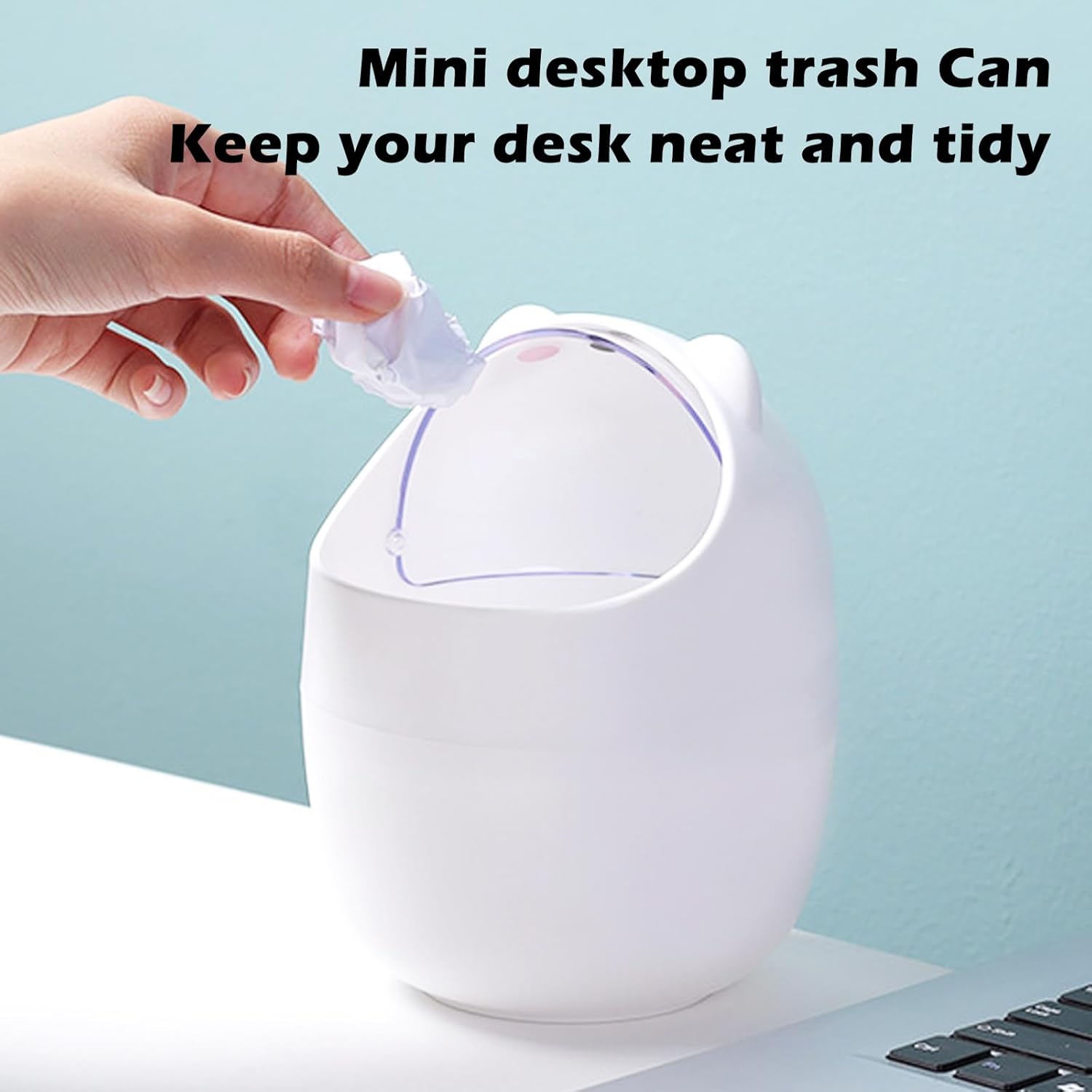 3 Pack Cute Desktop Trash Can with 180 Bags