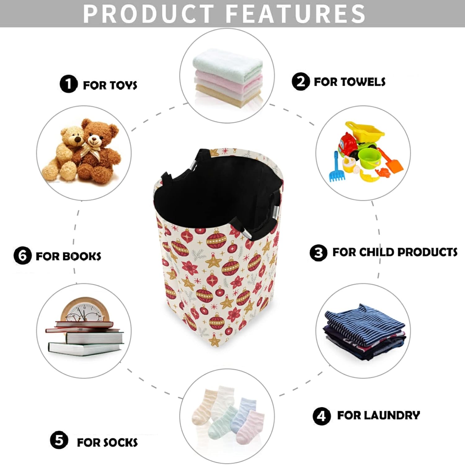 visesunny Foldable Laundry Hamper with Waterproof Oxford Fabric