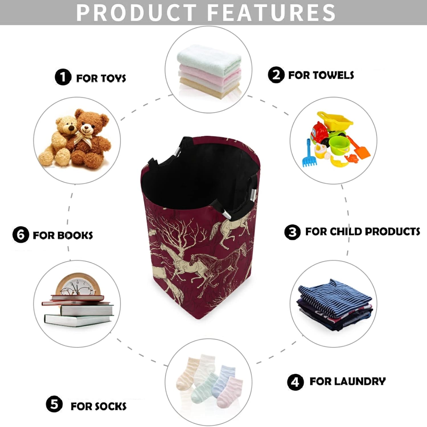 Visesunny Foldable Laundry Hamper with Waterproof Storage