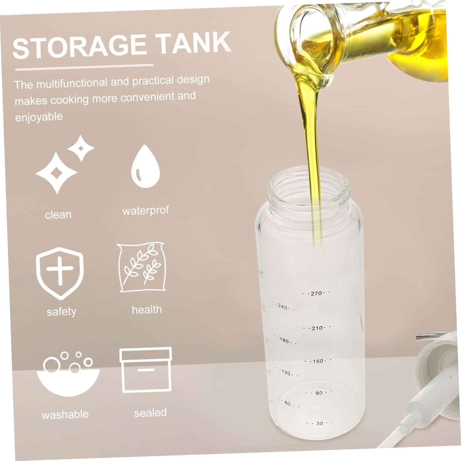 Cabilock 300ml Condiment Squeeze Bottle with Spring Lid