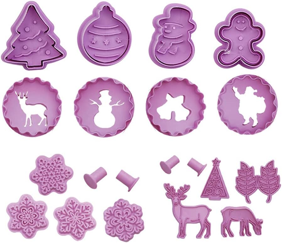PURPLELILY 16-Piece Snowman Animal Silicone Cake Molds