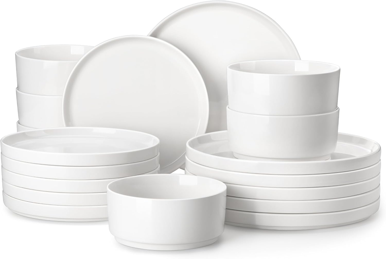 MALACASA 18Pcs LEAD-FREE Dinnerware Set for 6