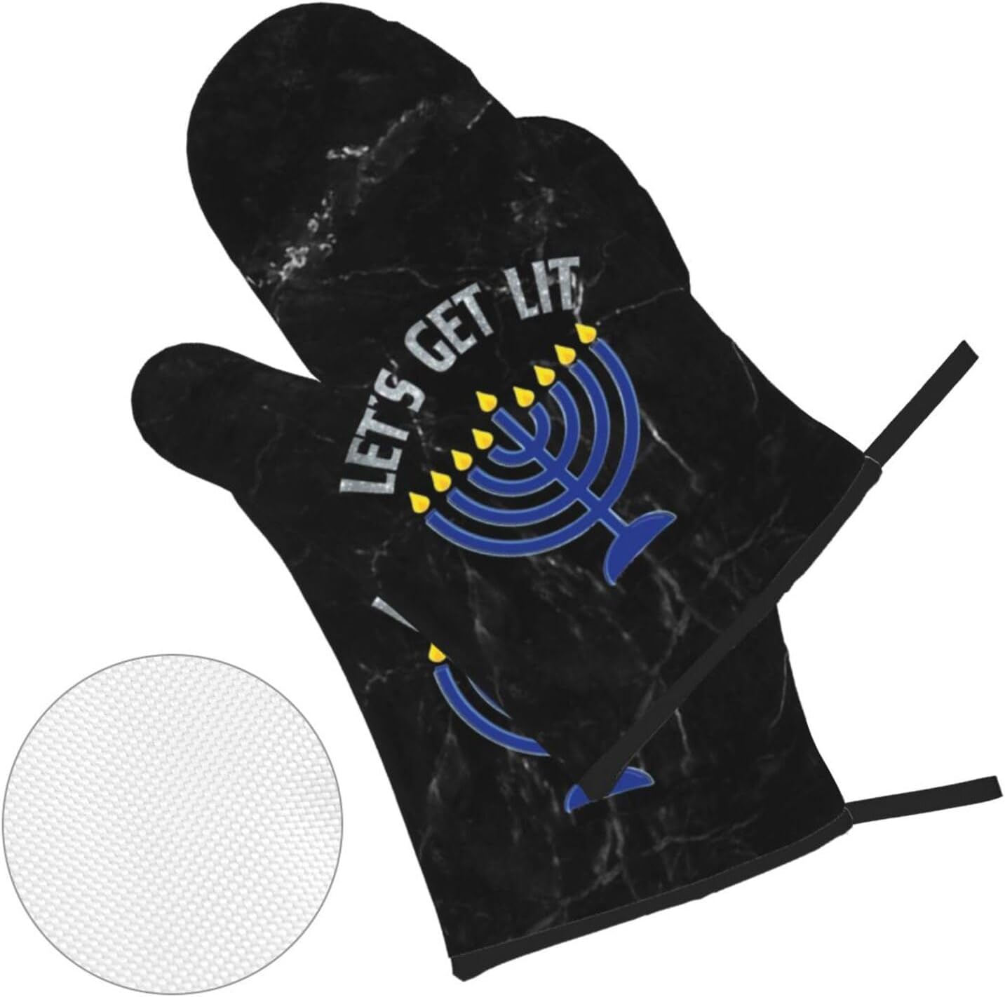 Happy Hanukkah Oven Mitts and Pot Holders Set 4 PCS