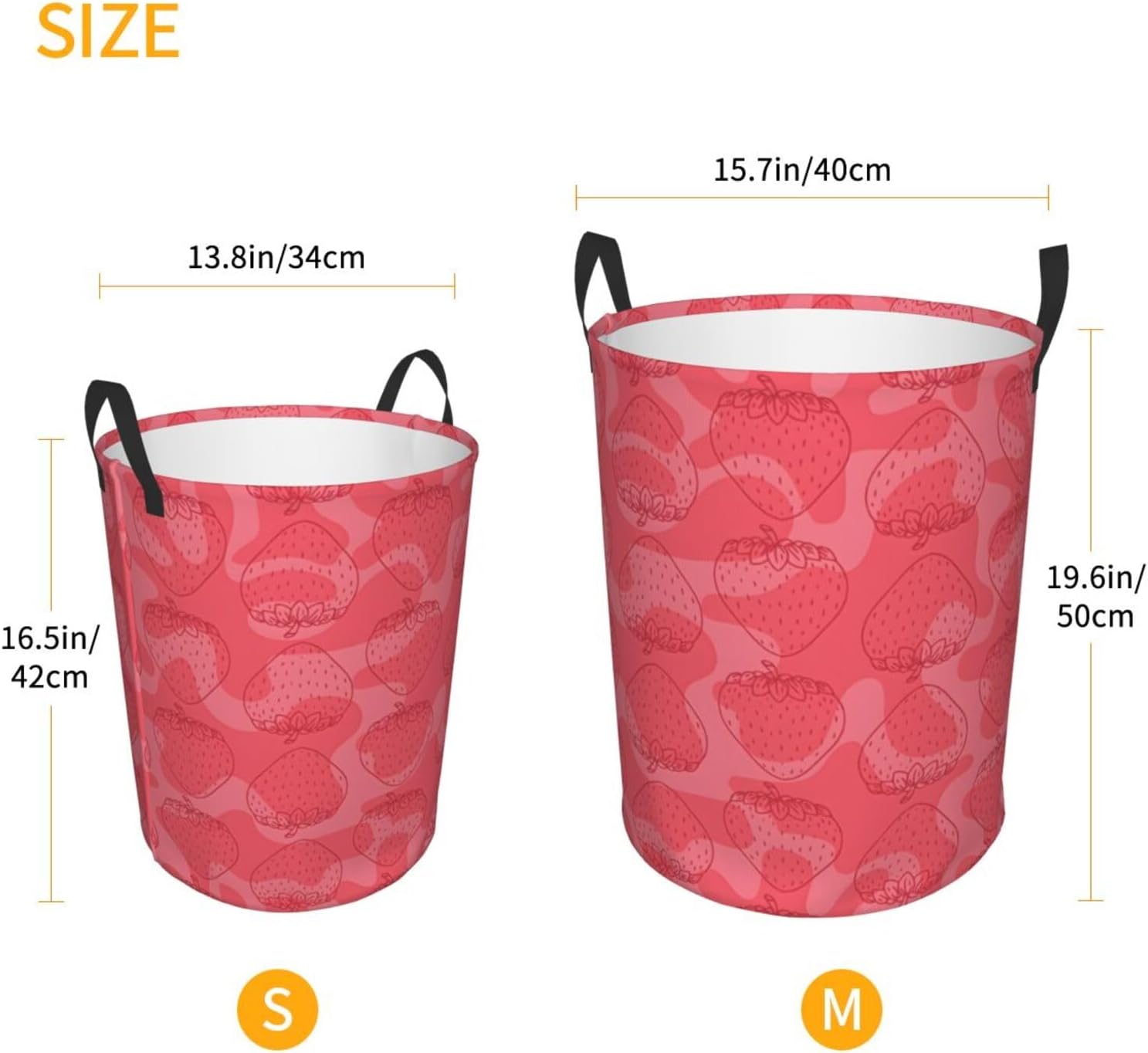 Strawberry Foldable Laundry Basket with Handles