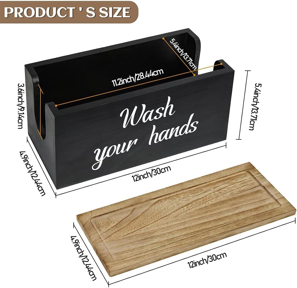 Wood Paper Towel Dispenser Wall Mount with Lid 1
