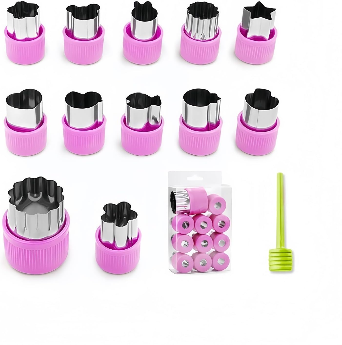 zbstream 12pcs Purple Vegetable Cutter Shapes Set for Kids Baking