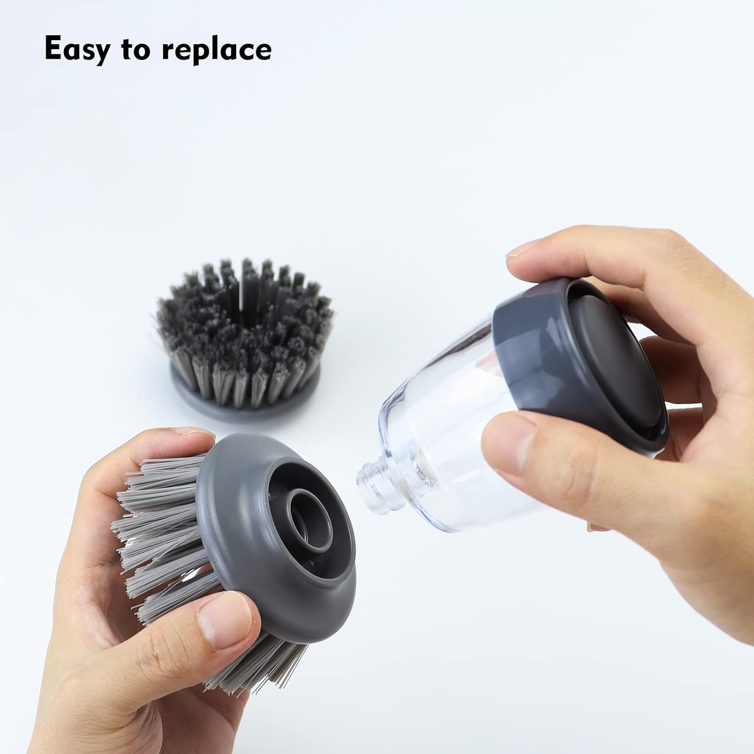 DAPOWER Replaceable Brush Head - 2 Pack Grey Nylon Bristles