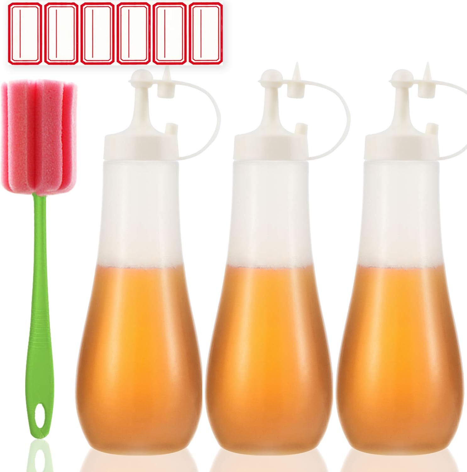 SUJUDE Condiment Squeeze Bottle Pack of 3 16 OZ