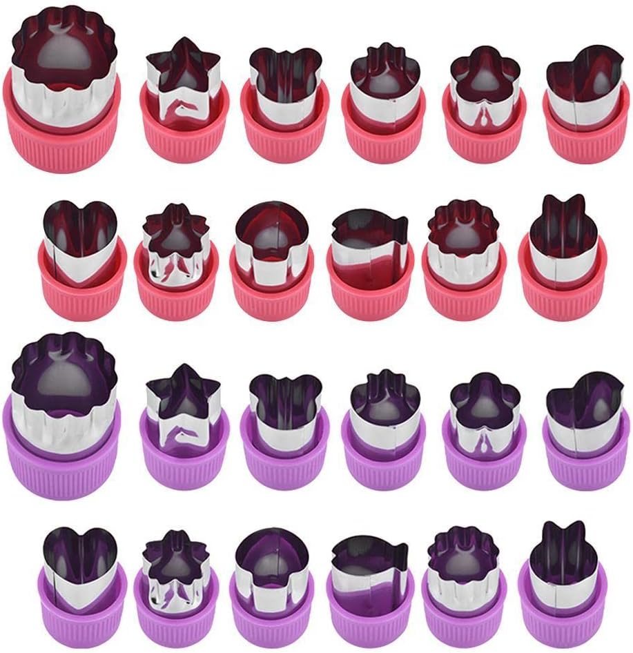 Baoblaze Set of 12 Assorted Cookie and Fruit Cutters Purple